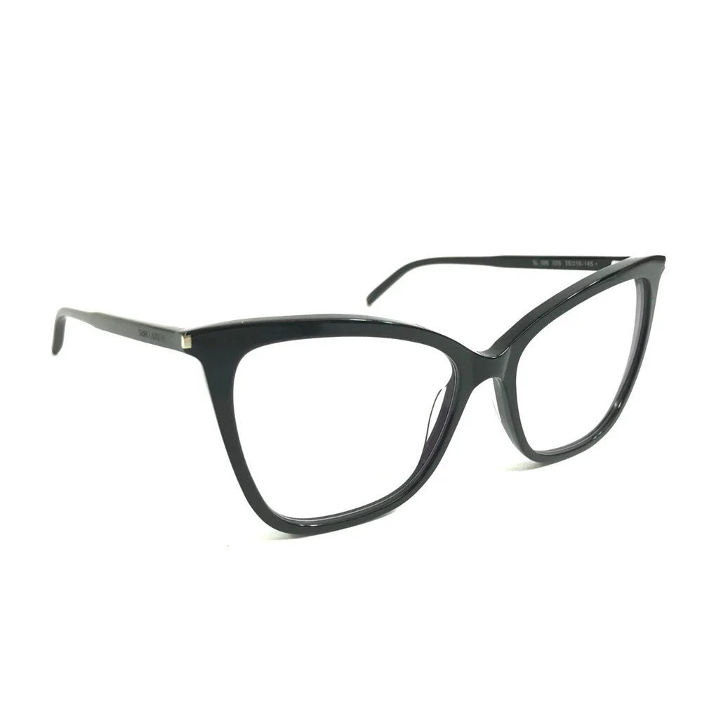 Saint Laurent Eyeglasses Frames SL386 005 Black Butterfly Full Rim 55-16-145